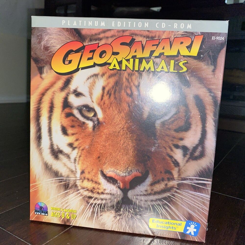 GeoSafari Animals Educational Insights 15 Games Ages 8 + Mac Windows CD ROM 2000